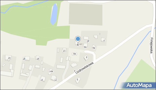 Dąbrowica, Uzdrowiskowa, 8c, mapa Dąbrowica