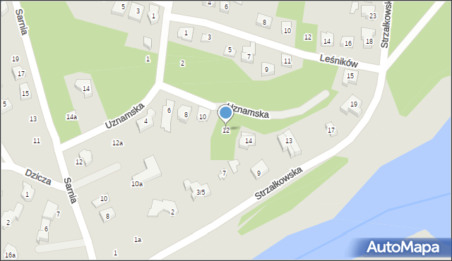 Poznań, Uznamska, 12, mapa Poznania