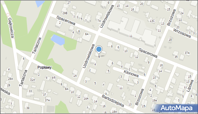 Pułtusk, Uzdrowiskowa, 6, mapa Pułtusk