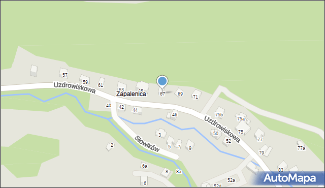 Szczyrk, Uzdrowiskowa, 67, mapa Szczyrk