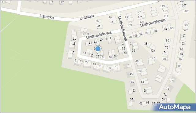 Ustka, Uzdrowiskowa, 22, mapa Ustka