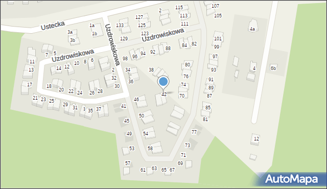 Ustka, Uzdrowiskowa, 42, mapa Ustka