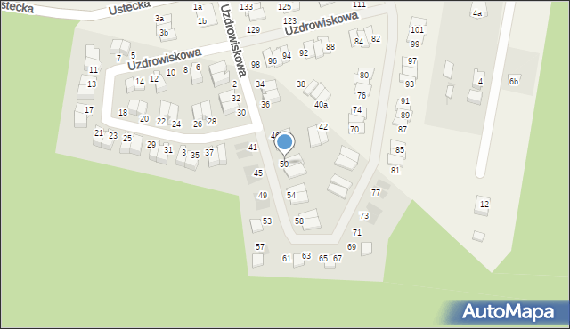 Ustka, Uzdrowiskowa, 50, mapa Ustka