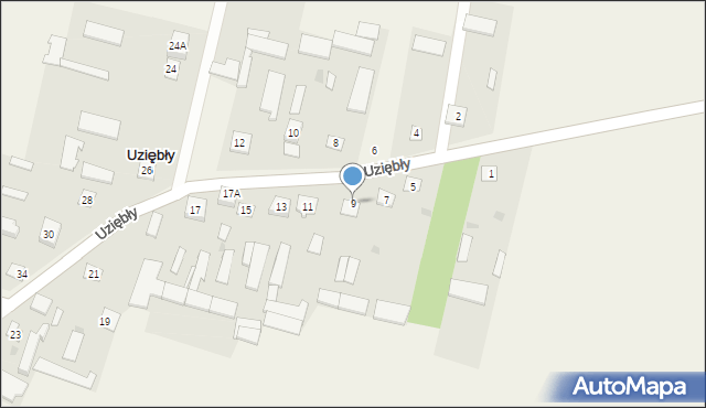 Uziębły, Uziębły, 9, mapa Uziębły