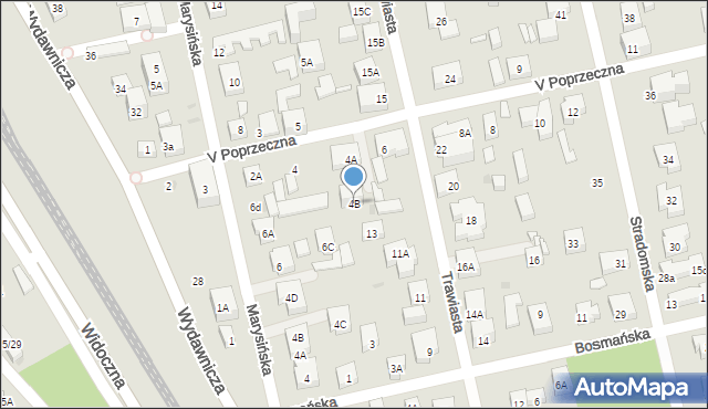 Warszawa, V Poprzeczna, 4B, mapa Warszawy