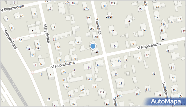 Warszawa, V Poprzeczna, 5B, mapa Warszawy