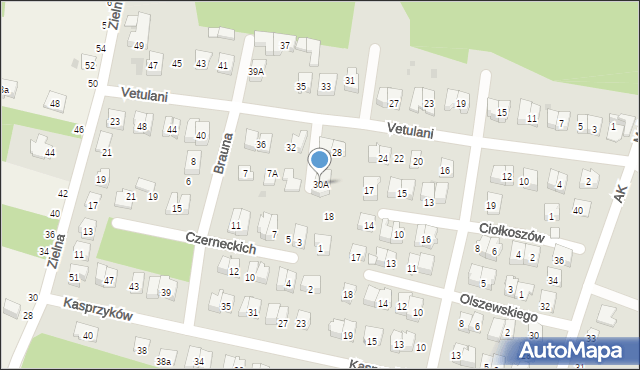 Tarnów, Vetulani Marii, 30A, mapa Tarnów