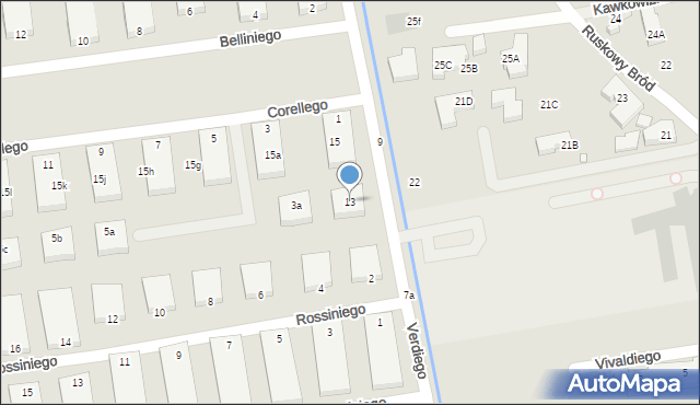 Warszawa, Verdiego Giuseppe, 13, mapa Warszawy