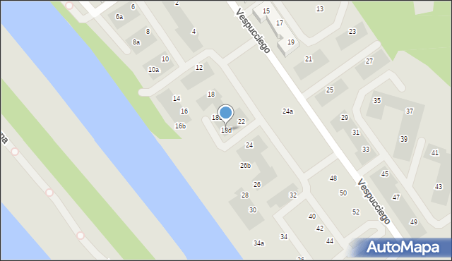 Wrocław, Vespucciego Ameriga, 18d, mapa Wrocławia