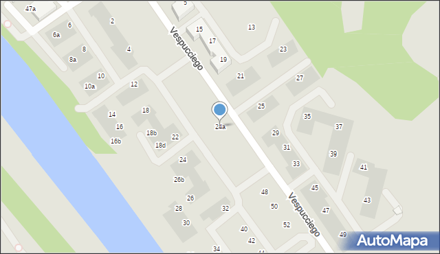 Wrocław, Vespucciego Ameriga, 24a, mapa Wrocławia