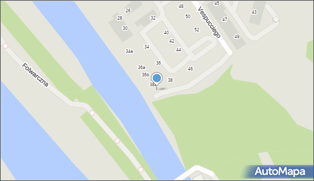 Wrocław, Vespucciego Ameriga, 38b, mapa Wrocławia