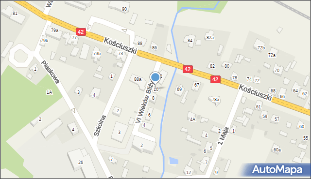 Bliżyn, VI Wieków Bliżyna, 10, mapa Bliżyn