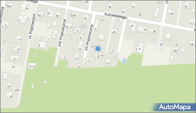 Hornówek, VI Poprzeczna, 4, mapa Hornówek