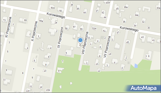 Hornówek, VIII Poprzeczna, 4, mapa Hornówek