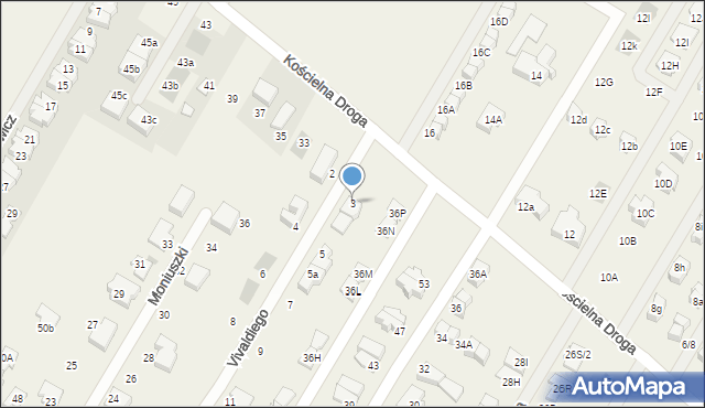 Łomianki Dolne, Vivaldiego Antonio, 3, mapa Łomianki Dolne