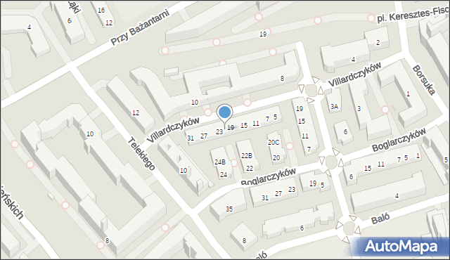 Warszawa, Villardczyków, 21, mapa Warszawy