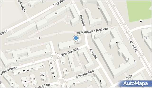 Warszawa, Villardczyków, 216, mapa Warszawy