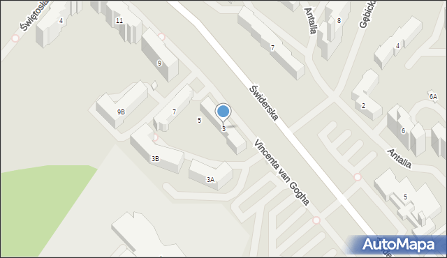 Warszawa, Vincenta van Gogha, 3, mapa Warszawy