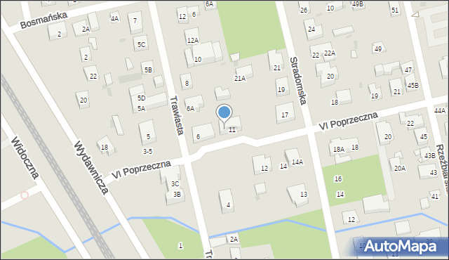 Warszawa, VI Poprzeczna, 5, mapa Warszawy