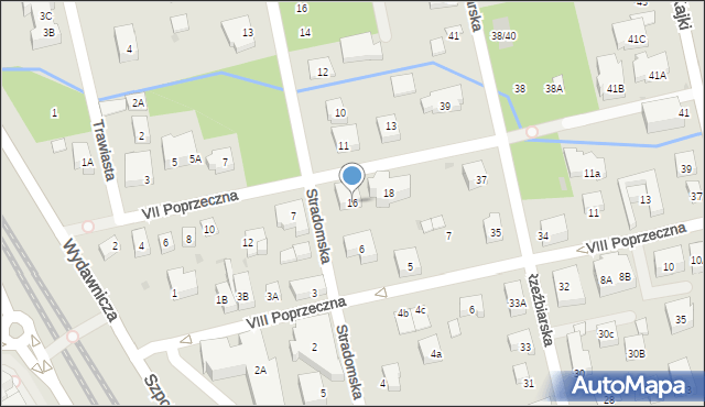 Warszawa, VII Poprzeczna, 16, mapa Warszawy