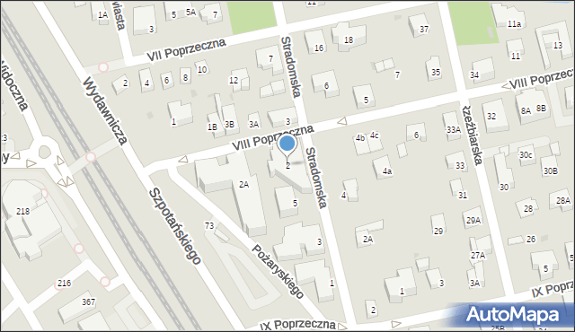 Warszawa, VIII Poprzeczna, 2, mapa Warszawy