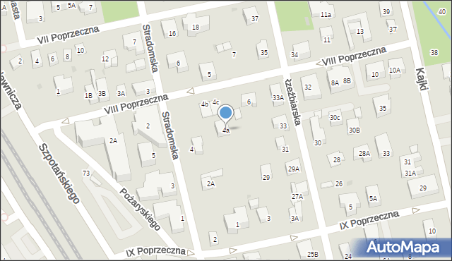 Warszawa, VIII Poprzeczna, 4a, mapa Warszawy