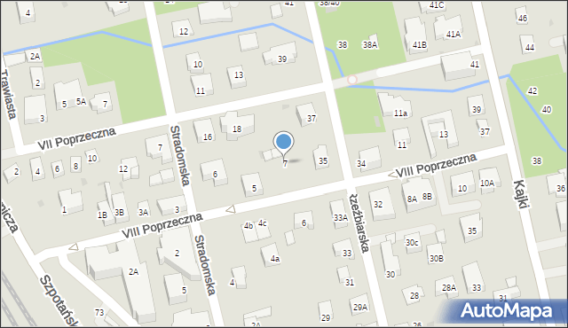 Warszawa, VIII Poprzeczna, 7, mapa Warszawy