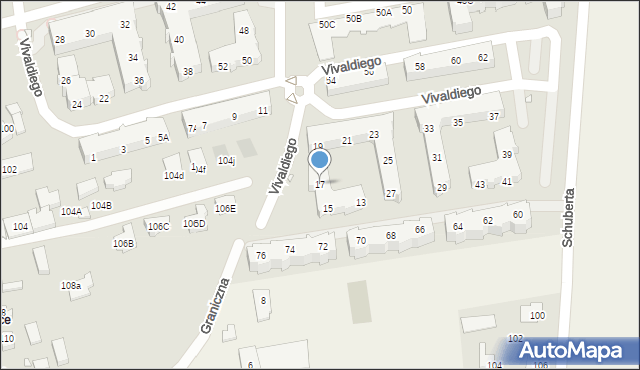 Wrocław, Vivaldiego Antonio, 17, mapa Wrocławia