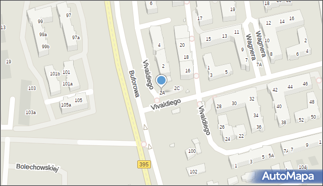 Wrocław, Vivaldiego Antonio, 2A, mapa Wrocławia