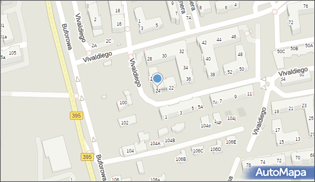 Wrocław, Vivaldiego Antonio, 24, mapa Wrocławia