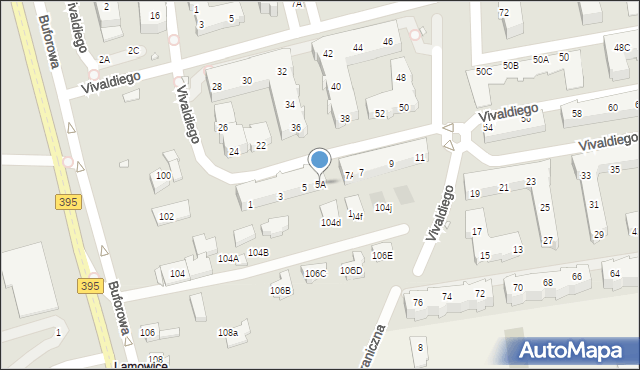 Wrocław, Vivaldiego Antonio, 5A, mapa Wrocławia