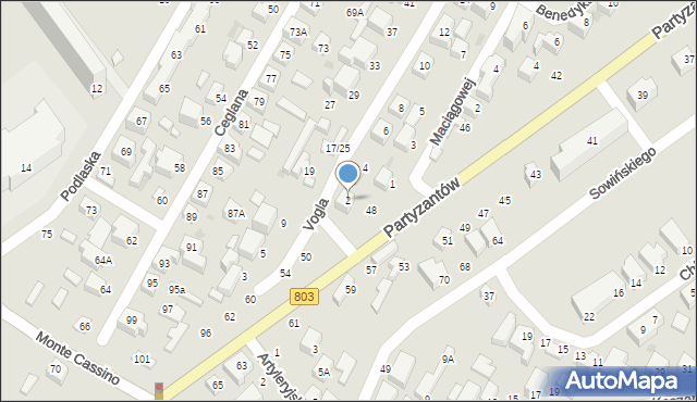 Siedlce, Vogla Zygmunta, 2, mapa Siedlce