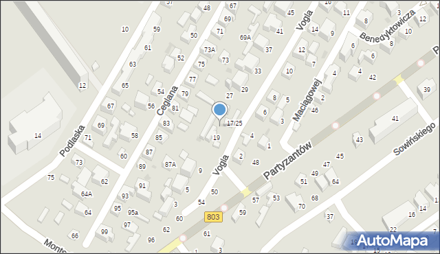 Siedlce, Vogla Zygmunta, 21, mapa Siedlce