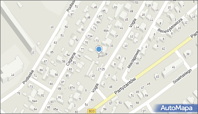 Siedlce, Vogla Zygmunta, 27, mapa Siedlce