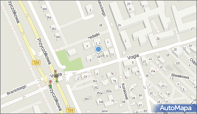 Warszawa, Vogla Zygmunta, 1A, mapa Warszawy