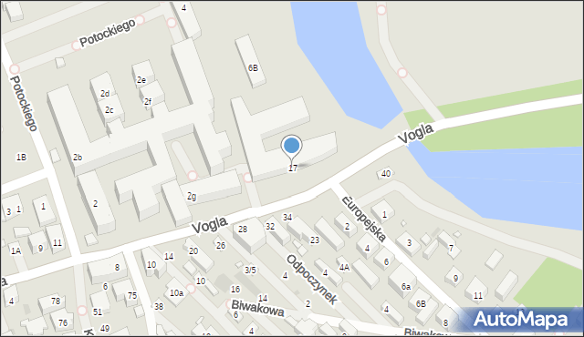 Warszawa, Vogla Zygmunta, 17, mapa Warszawy