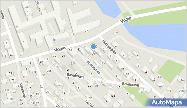 Warszawa, Vogla Zygmunta, 23, mapa Warszawy