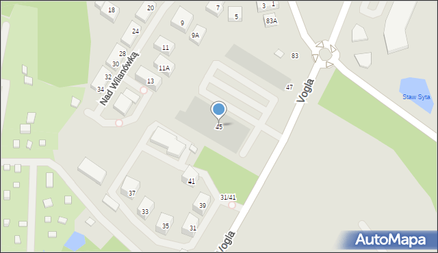 Warszawa, Vogla Zygmunta, 45, mapa Warszawy