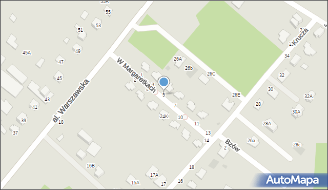 Tarnobrzeg, W Margaretkach, 5, mapa Tarnobrzegu