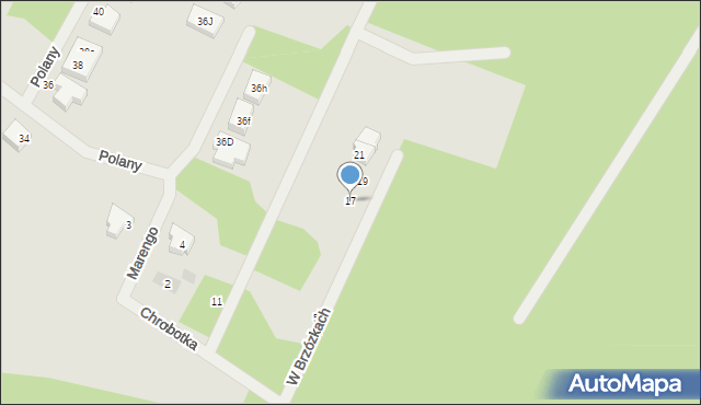 Warszawa, W Brzózkach, 17, mapa Warszawy