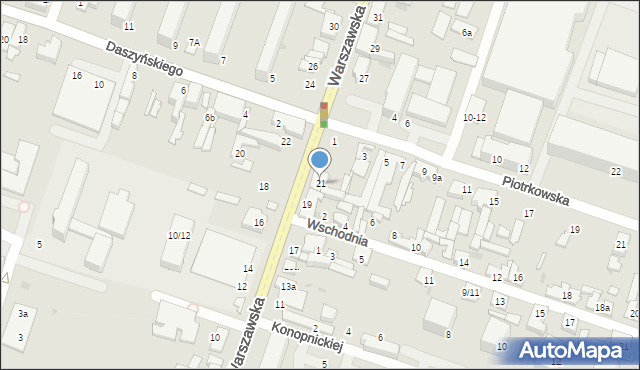 Aleksandrów Łódzki, Warszawska, 21, mapa Aleksandrów Łódzki