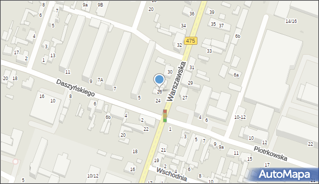 Aleksandrów Łódzki, Warszawska, 26, mapa Aleksandrów Łódzki