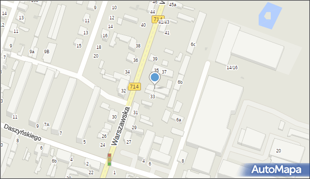 Aleksandrów Łódzki, Warszawska, 33a, mapa Aleksandrów Łódzki