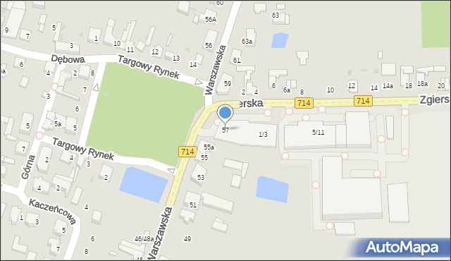 Aleksandrów Łódzki, Warszawska, 57, mapa Aleksandrów Łódzki