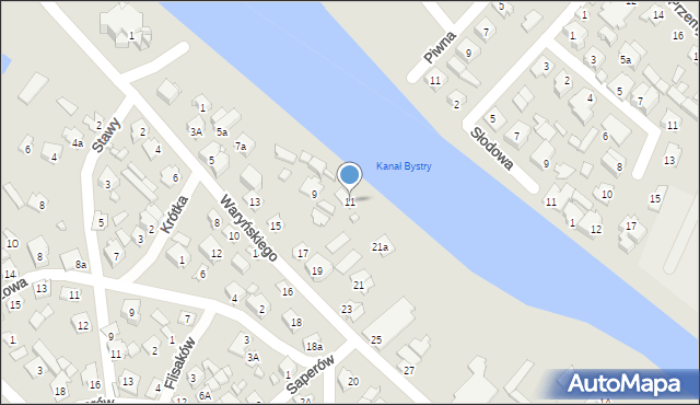 Augustów, Waryńskiego Ludwika, 11, mapa Augustów