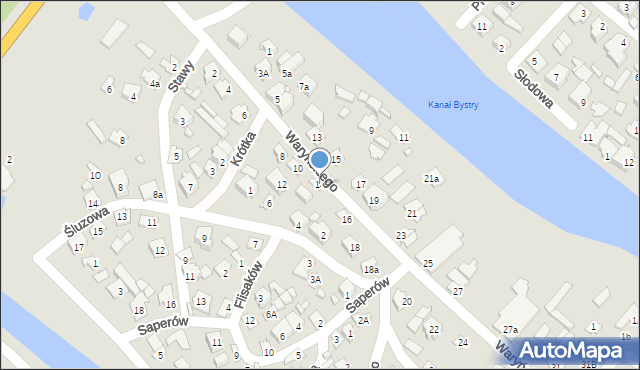 Augustów, Waryńskiego Ludwika, 14, mapa Augustów