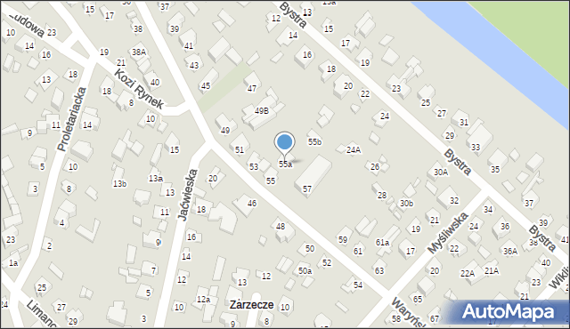 Augustów, Waryńskiego Ludwika, 55a, mapa Augustów