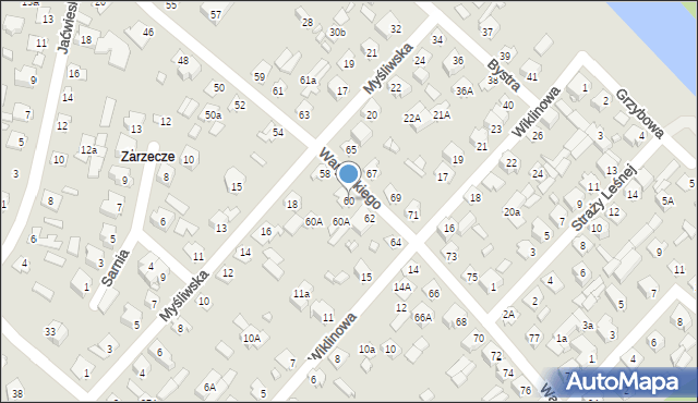 Augustów, Waryńskiego Ludwika, 60, mapa Augustów