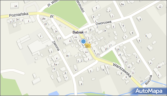 Babiak, Warszawska, 7a, mapa Babiak