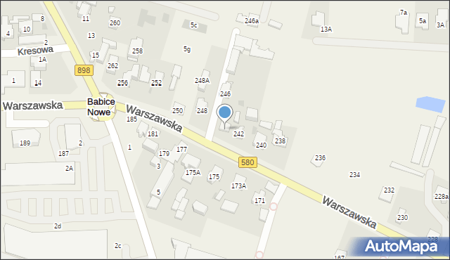 Babice Nowe, Warszawska, 244, mapa Babice Nowe